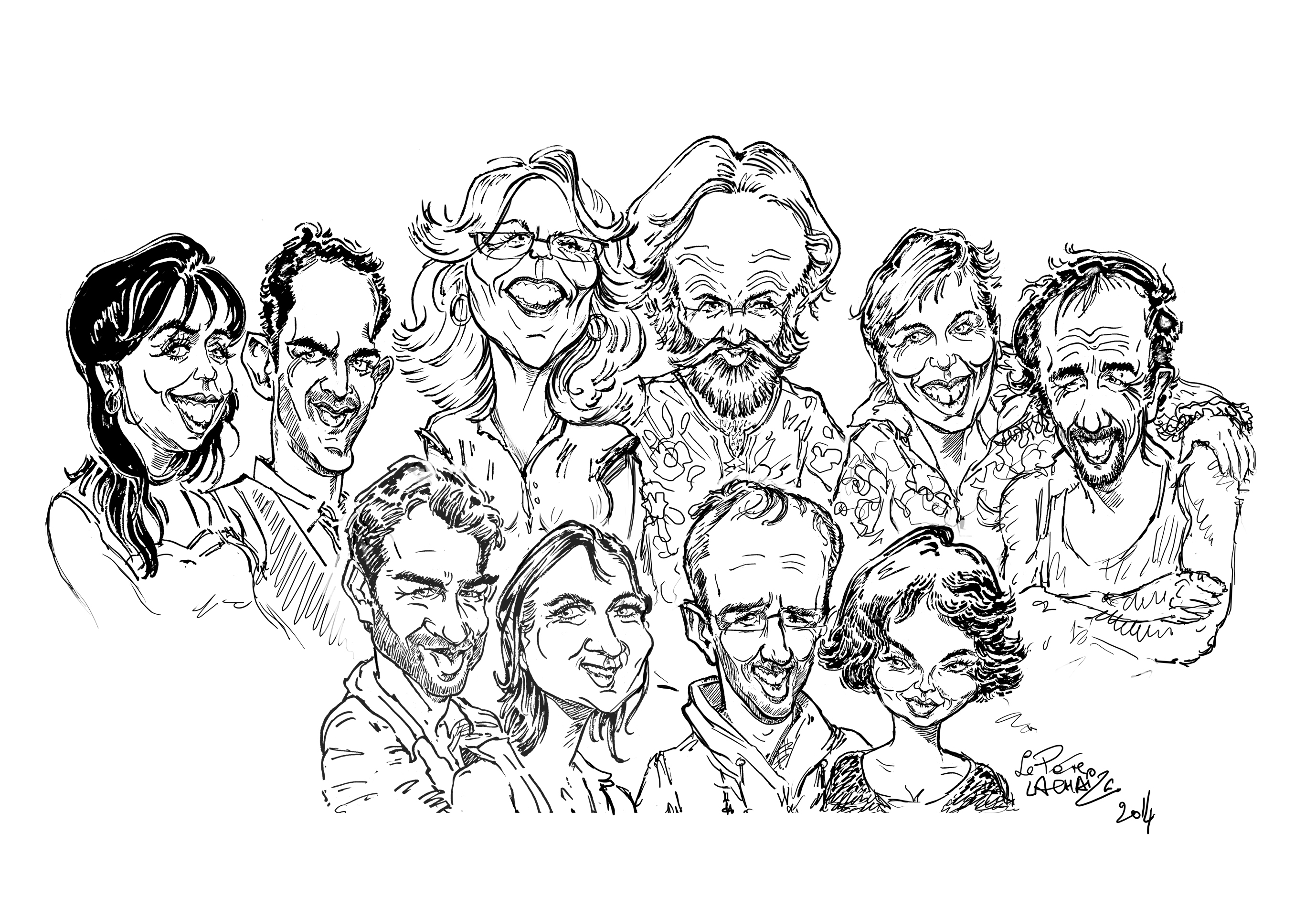 cinq_couples_caricatures_groupe